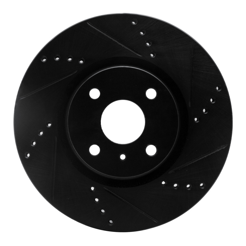 Picture of R1 2016-2025 Fiat 124 Spider Front Right Drilled & Slotted Black Brake Rotor