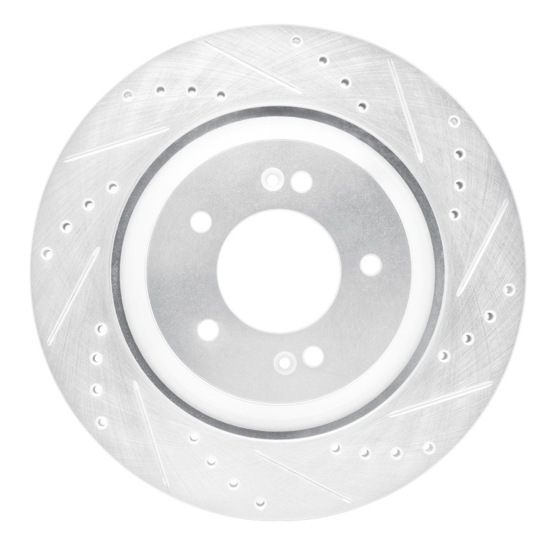 Picture of R1 2019-2025 Hyundai Kona N Rear Right Drilled & Slotted Silver Brake Rotor