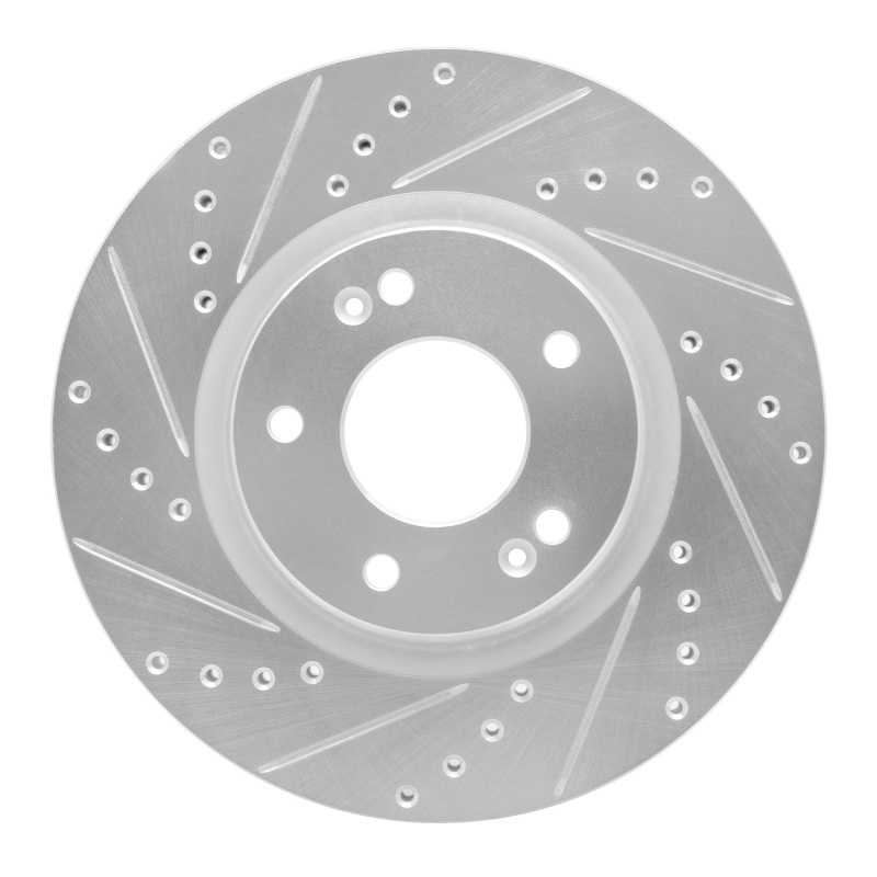 Picture of R1 2020-2025 Hyundai Elantra Front Left Drilled & Slotted Silver Brake Rotor