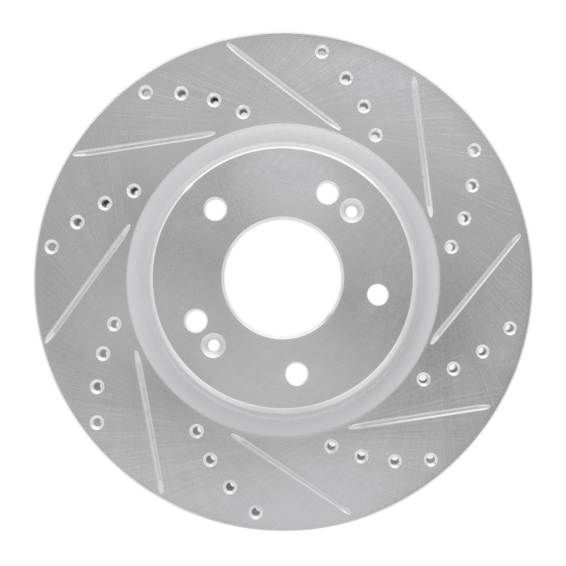 Picture of R1 2020-2025 Hyundai Elantra Front Right Drilled & Slotted Silver Brake Rotor