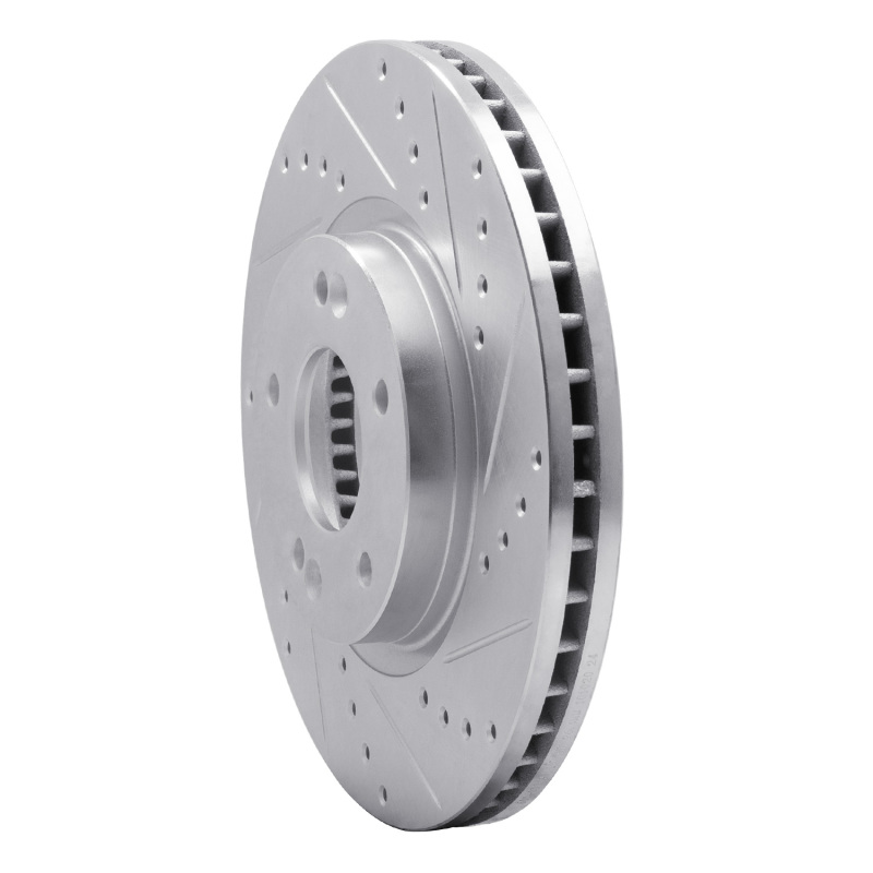 Picture of R1 2007-2009 Hyundai Santa Fe Front Right Drilled & Slotted Silver Brake Rotor
