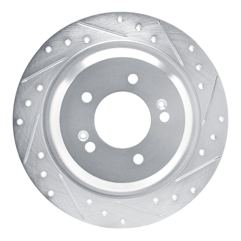 Picture of R1 2021-2025 Hyundai Tucson Rear Right Drilled & Slotted Silver Brake Rotor