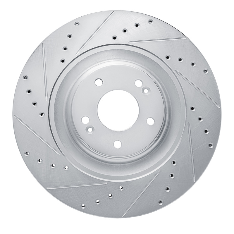 Picture of R1 2022-2025 Hyundai Elantra N Front Left Drilled & Slotted Silver Brake Rotor
