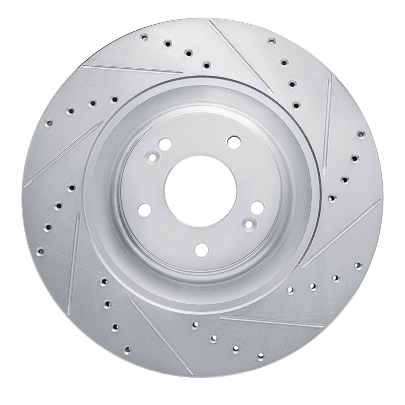 Picture of R1 2022-2025 Hyundai Elantra N Front Right Drilled & Slotted Silver Brake Rotor