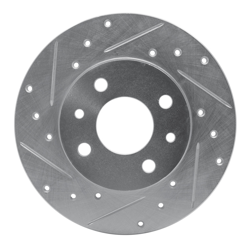 Picture of R1 2009-2019 Fiat 500 (USA/Canada) Rear Left Drilled & Slotted Silver Brake Rotor