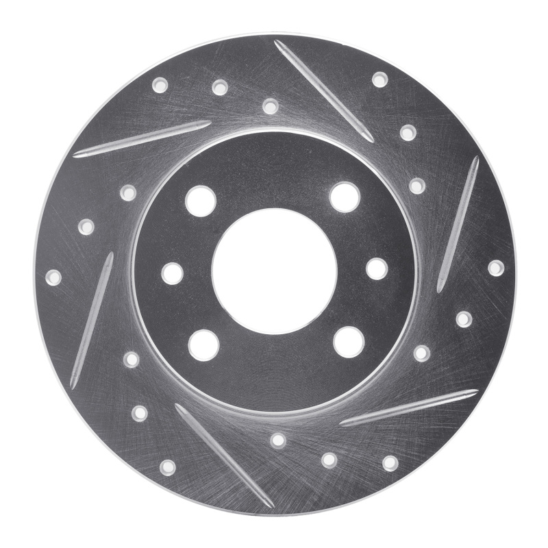 Picture of R1 2009-2019 Fiat 500 (Mexico) Rear Right Drilled & Slotted Silver Brake Rotor