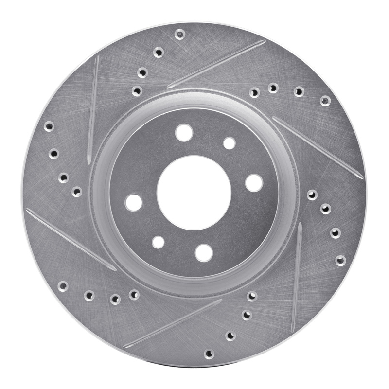 Picture of R1 2012-2019 Fiat 500 (USA/Canada) Front Left Drilled & Slotted Silver Brake Rotor