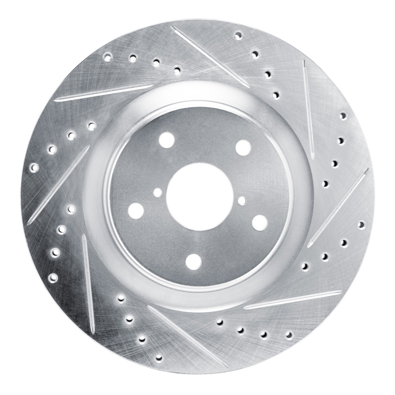 Picture of R1 2020-2025 Subaru Impreza Front Right Drilled & Slotted Silver Brake Rotor