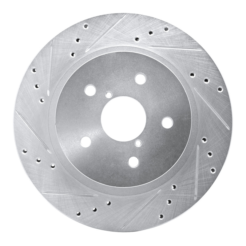 Picture of R1 2015-2025 Subaru Outback Rear Left Drilled & Slotted Silver Brake Rotor