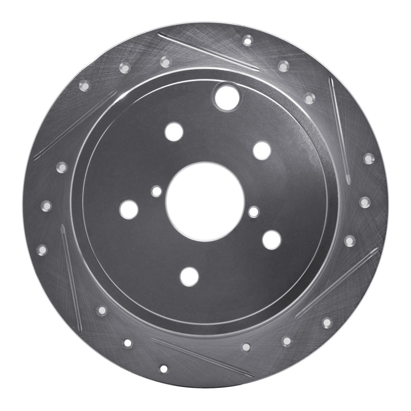 Picture of R1 2015-2021 Subaru WRX Rear Right Drilled & Slotted Silver Brake Rotor