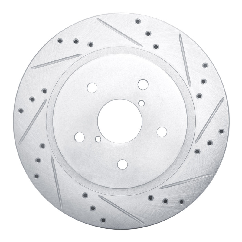 Picture of R1 2015-2025 Subaru WRX Rear Right Drilled & Slotted Silver Brake Rotor