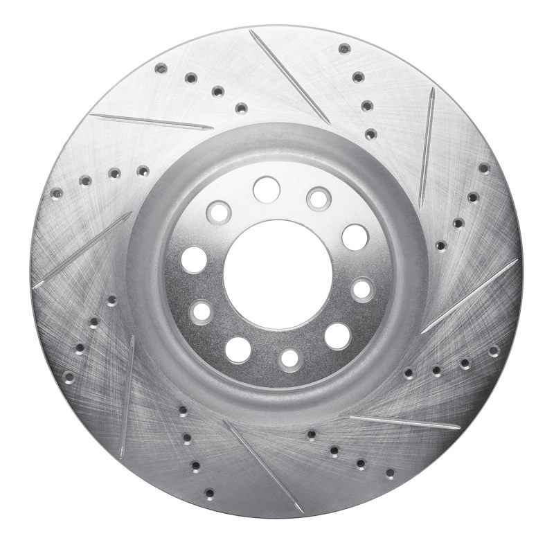 Picture of R1 2017-2025 Alfa Romeo Giulia Front Right Drilled & Slotted Silver Brake Rotor