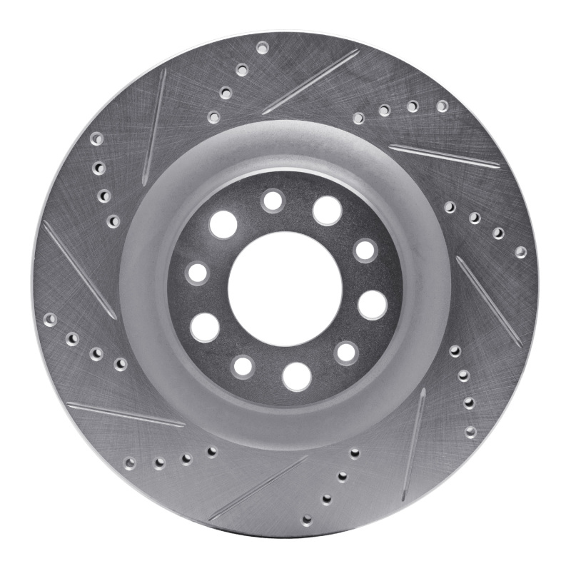 Picture of R1 2017-2025 Alfa Romeo Stelvio Rear Left Drilled & Slotted Silver Brake Rotor