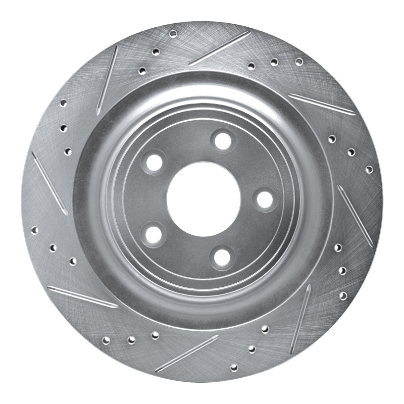 Picture of R1 2006-2015 Jaguar XJ Rear Left Drilled & Slotted Silver Brake Rotor