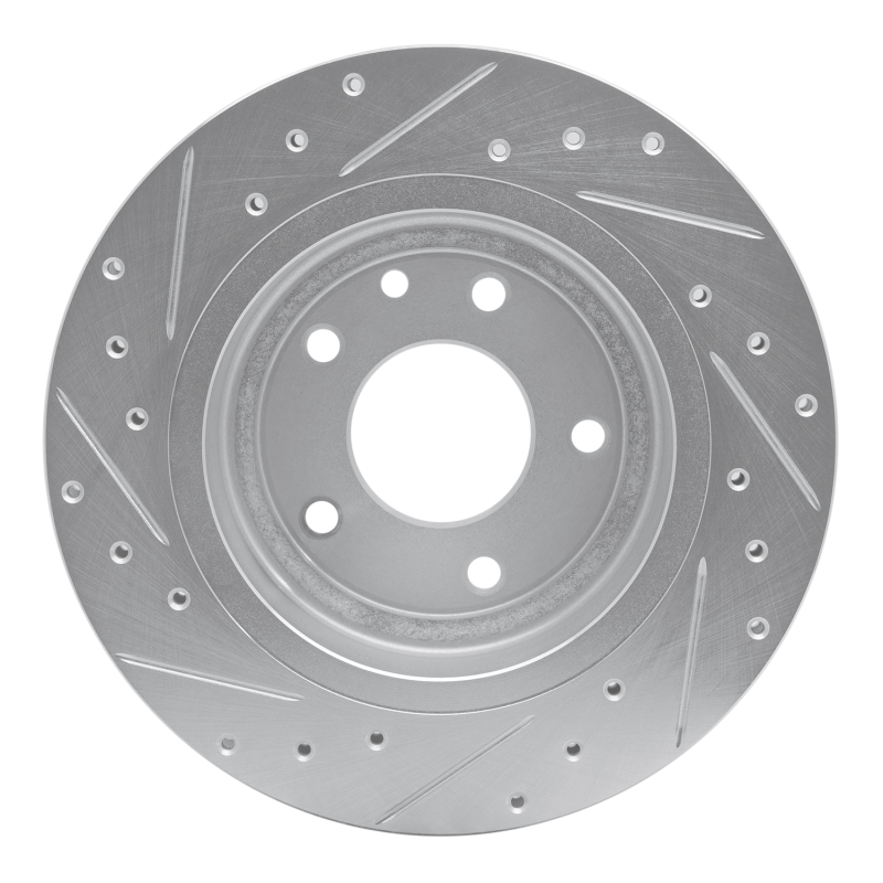 Picture of R1 1995-2006 Jaguar XJS Rear Right Drilled & Slotted Silver Brake Rotor