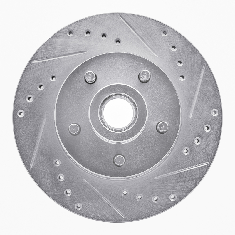 Picture of R1 1973-1989 Chrysler CORDOBA Front Right Drilled & Slotted Silver Brake Rotor