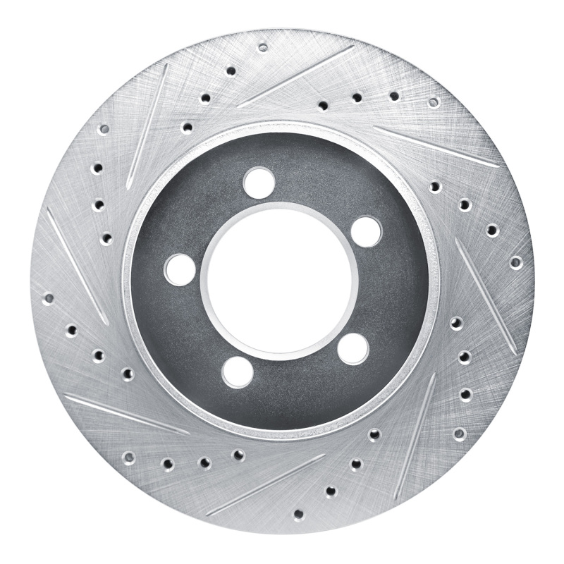 Picture of R1 1965-1972 Dodge Dart Front Left Drilled & Slotted Silver Brake Rotor