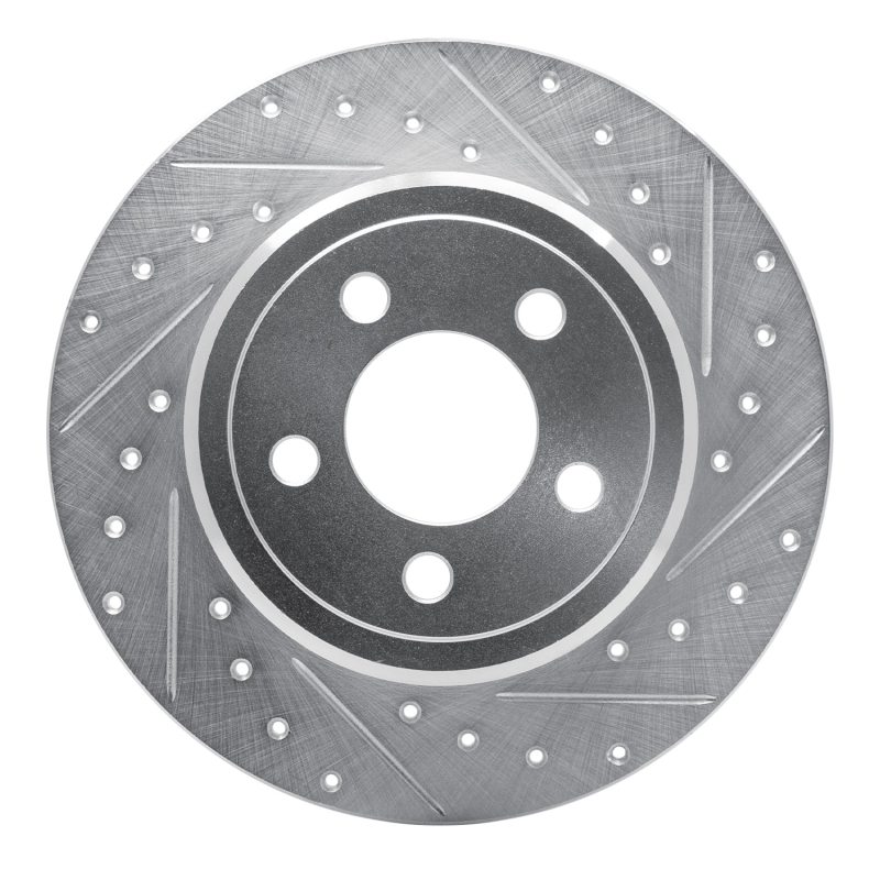Picture of R1 2005-2023 Chrysler 300 Rear Right Drilled & Slotted Silver Brake Rotor