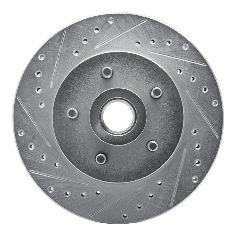 Picture of R1 1987-1990 Dodge Dakota RWD Front Left Drilled & Slotted Silver Brake Rotor