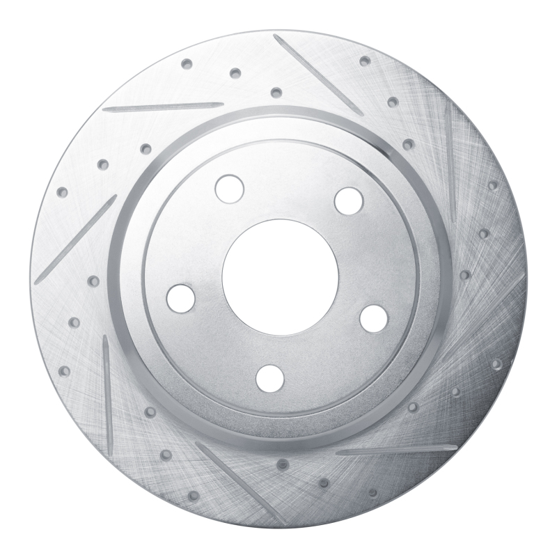 Picture of R1 2011-2022 Dodge Durango Rear Right Drilled & Slotted Silver Brake Rotor