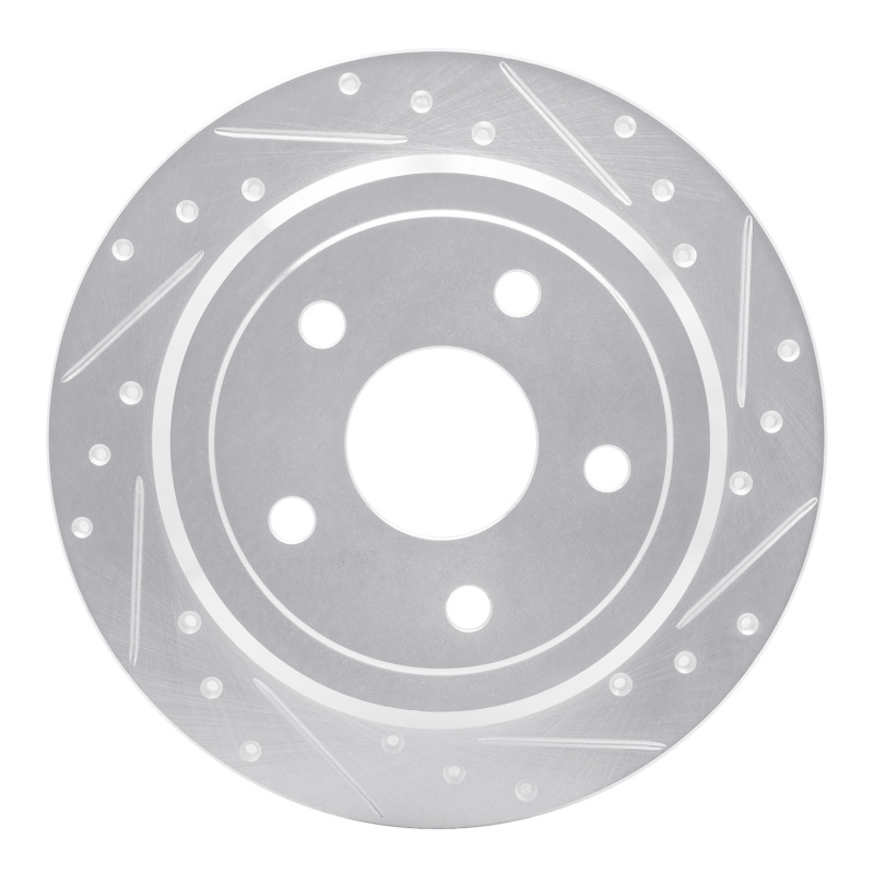 Picture of R1 2007-2018 Jeep Wrangler Rear Right Drilled & Slotted Silver Brake Rotor