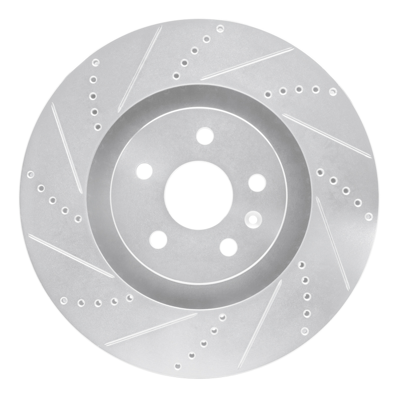 Picture of R1 2009-2015 Cadillac CTS Front Left Drilled & Slotted Silver Brake Rotor