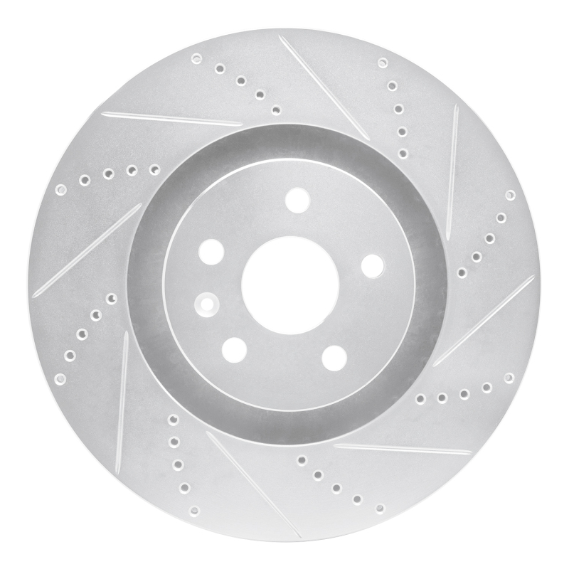 Picture of R1 2009-2015 Cadillac CTS Front Right Drilled & Slotted Silver Brake Rotor