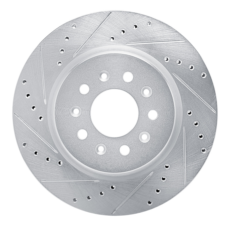 Picture of R1 2020-2025 Cadillac CT4 Rear Left Drilled & Slotted Silver Brake Rotor