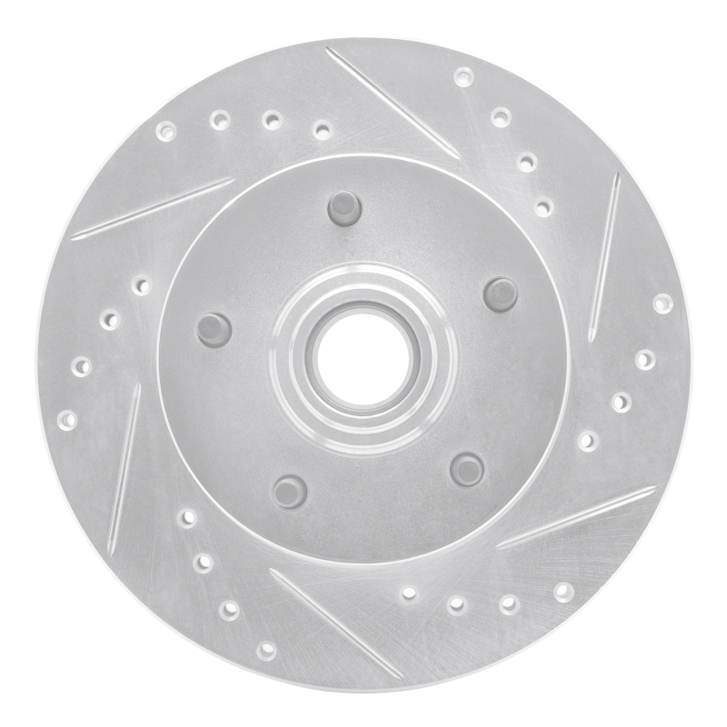 Picture of R1 1967-1974 Buick GS 400 Front Right Drilled & Slotted Silver Brake Rotor