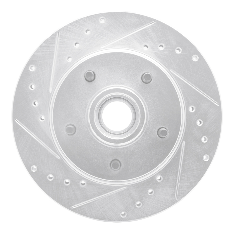 Picture of R1 1970-1981 Buick Estate Wagon Front Left Drilled & Slotted Silver Brake Rotor