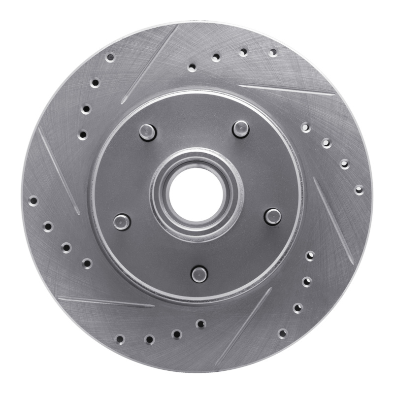 Picture of R1 1978-1990 Buick Skylark Front Left Drilled & Slotted Silver Brake Rotor