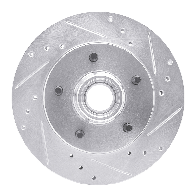 Picture of R1 1982-1995 Buick Regal Front Right Drilled & Slotted Silver Brake Rotor