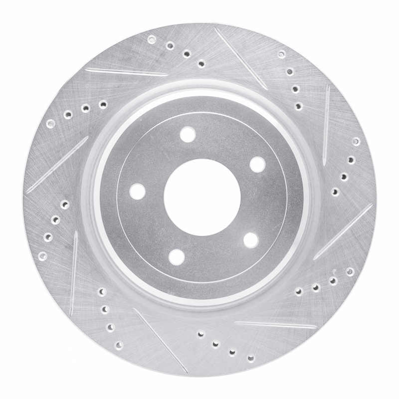 Picture of R1 2006-2013 Chevrolet Corvette Rear Right Drilled & Slotted Silver Brake Rotor