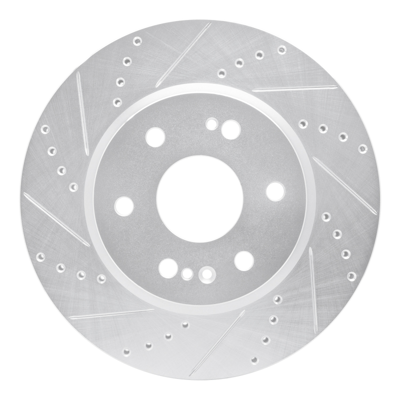 Picture of R1 2019-2026 Cadillac Vistiq Front Left Drilled & Slotted Silver Brake Rotor