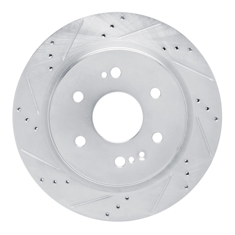 Picture of R1 2019-2025 Cadillac Escalade ESV Rear Left Drilled & Slotted Silver Brake Rotor