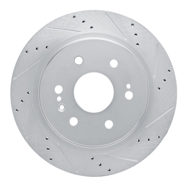 Picture of R1 2019-2025 Cadillac Escalade ESV Rear Right Drilled & Slotted Silver Brake Rotor