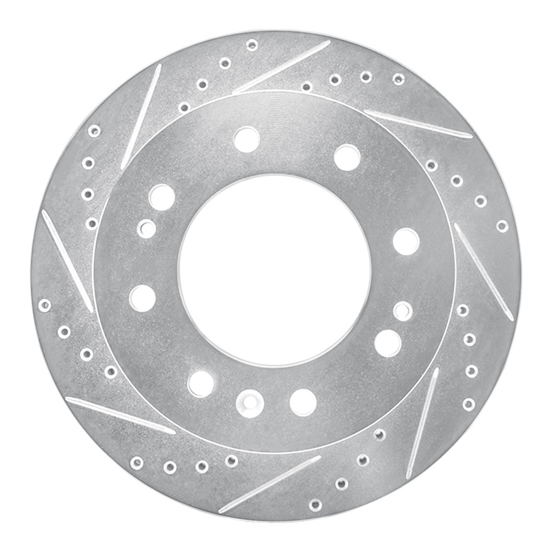 Picture of R1 2011-2025 Chevy Silverado 2500 HD/2500 HD Classic Front Left Drilled & Slotted Silver Brake Rotor