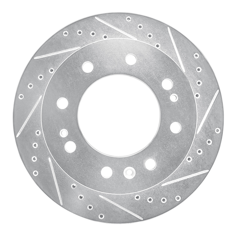 Picture of R1 2011-2025 Chevrolet Silverado 3500 HD Front Right Drilled & Slotted Silver Brake Rotor