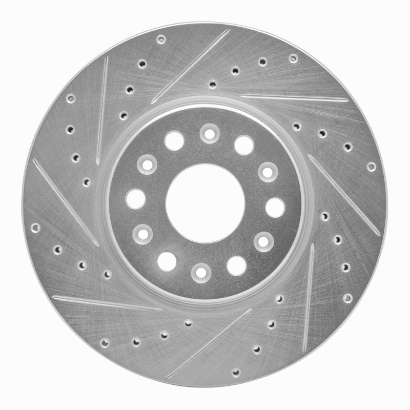 Picture of R1 2017-2025 Buick Enclave Front Left Drilled & Slotted Silver Brake Rotor