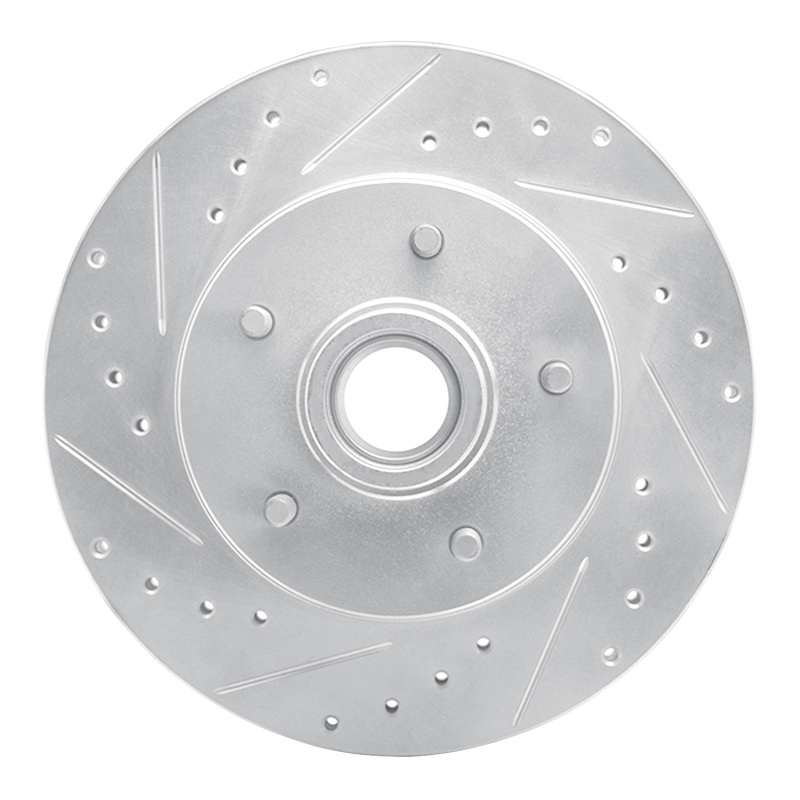 Picture of R1 1991-1996 Buick Roadmaster Front Left Drilled & Slotted Silver Brake Rotor