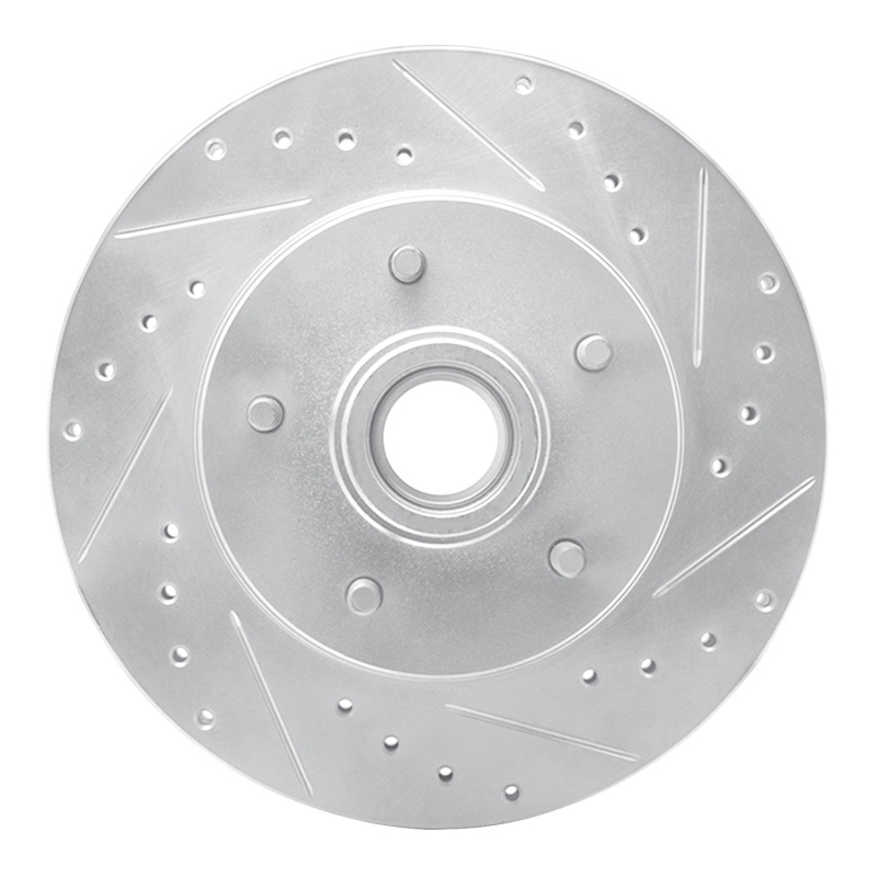 Picture of R1 1991-1996 Buick Roadmaster Front Right Drilled & Slotted Silver Brake Rotor