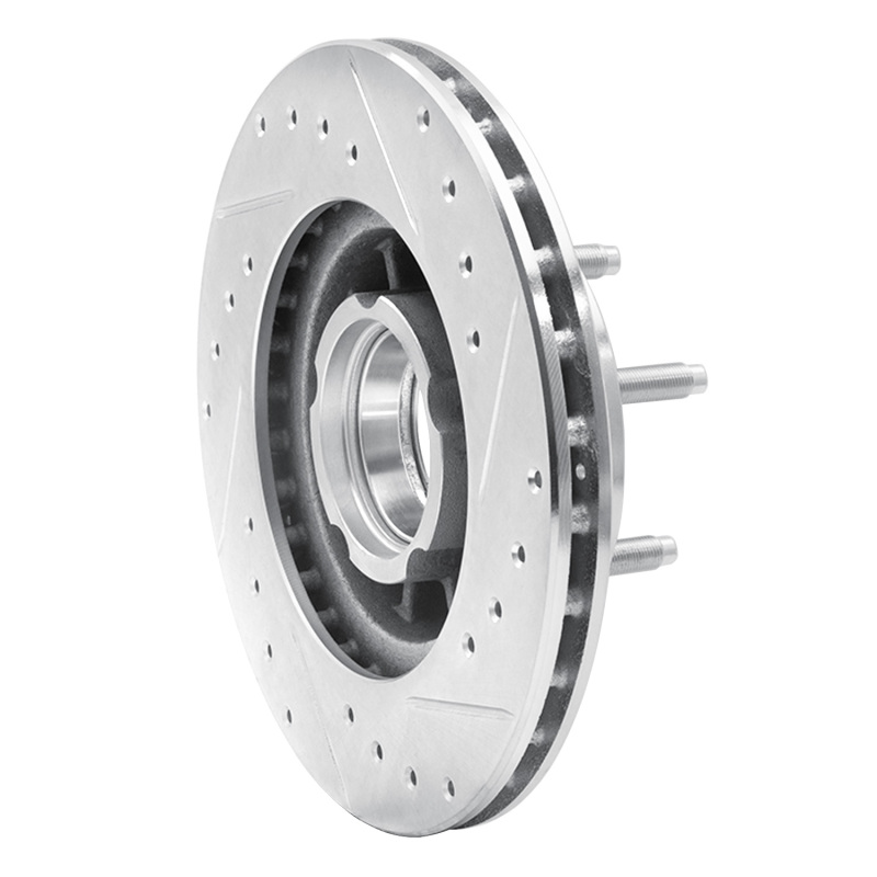 Picture of R1 1990-1994 Ford Ranger (USA/Canada) Front Left Drilled & Slotted Silver Brake Rotor