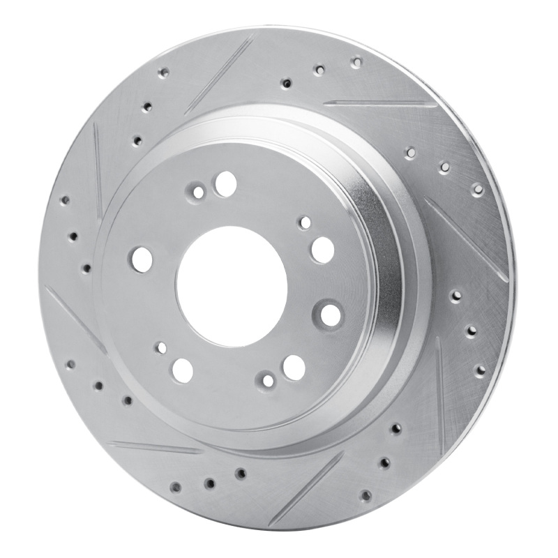 Picture of R1 2005-2012 Acura RL Rear Left Drilled & Slotted Silver Brake Rotor