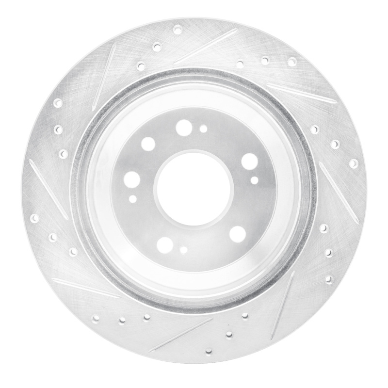 Picture of R1 2005-2012 Acura RL Rear Right Drilled & Slotted Silver Brake Rotor
