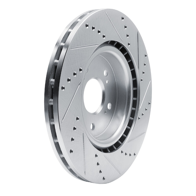 Picture of R1 2019-2025 Acura RDX Front Left Drilled & Slotted Silver Brake Rotor