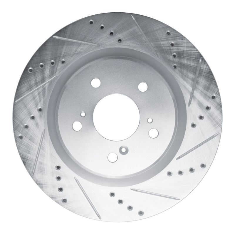 Picture of R1 2021-2025 Acura TLX Front Right Drilled & Slotted Silver Brake Rotor