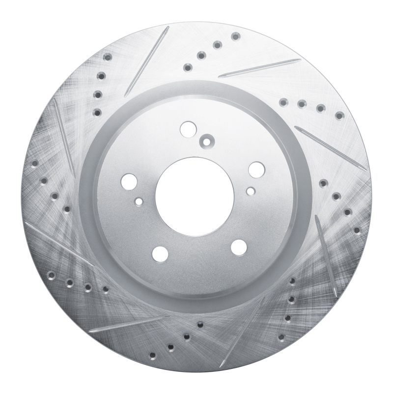Picture of R1 2021-2025 Acura TLX Front Left Drilled & Slotted Silver Brake Rotor