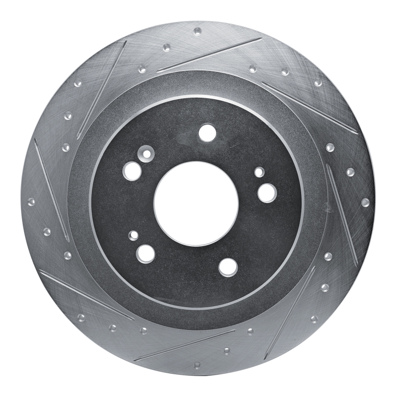 Picture of R1 2021-2025 Acura TLX Rear Left Drilled & Slotted Silver Brake Rotor