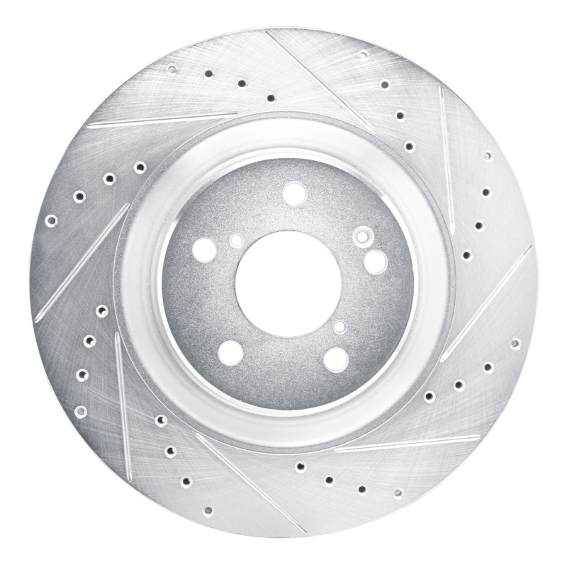 Picture of R1 2022-2026 Acura MDX Front Right Drilled & Slotted Silver Brake Rotor