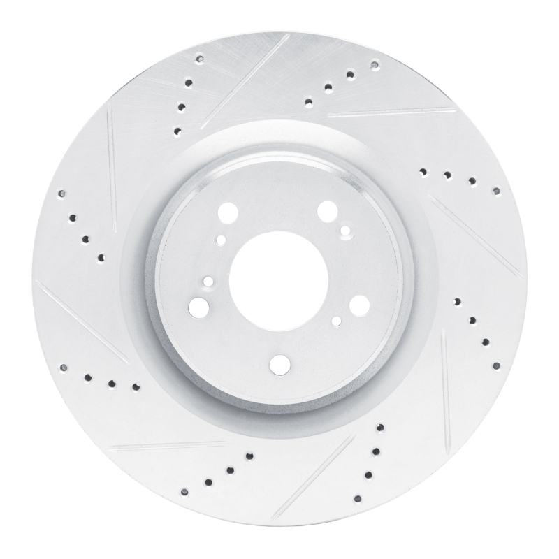 Picture of R1 2021-2025 Acura TLX Front Left Drilled & Slotted Silver Brake Rotor